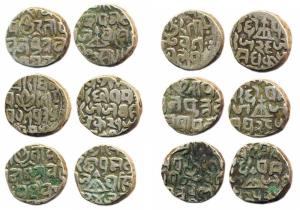 Bajranggarh mint, Ajit Singh, Silver Rupees (6), years 21, 23, 24, 25,26, 28, (KM 15-17). 
