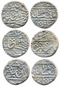 Silver Rupees (3) in the name of Muhammad Akbar II, Sawai Jaipur (mint-name), 1232/11, 124