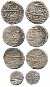 Silver Rupees (4) in the name of Queen Victoria, first series with years of Madan Pal, 185