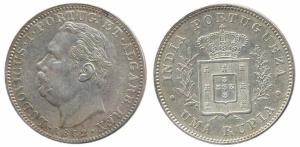 Colonial Issues (3), Silver (2), Rupee, Luiz I, 1882; Carlos, 1903; Copper, ½ Tanga. Very 
