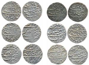 Durrani, Kashmir, Taimur Shah, Silver Rupees (6), 1201/13, 1201/14,1203/15, 1204/16, 1204/