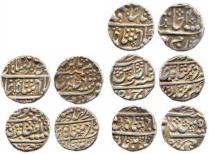 Durrani, Kashmir, Shah Zaman, Silver Rupees (5), 1208/2, 1211/3, 1211/4, 1211/5, 1212/5, (