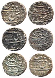 Durrani, Ahmad Shah, Silver Rupees (3) of Anwala, Bareli, Muradabad mints, 1173/14, 1173/1