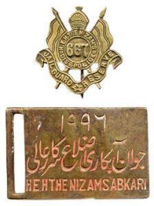 Hyderabad State (2), Belt Buckle of H. E. H. The Nizams Abkari (Nizam's Excise Dept); and 