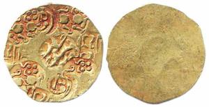 Western Chalukyas, Gold, punch-marked type, “Bujaba” series attributed to Chalukyas of Kal