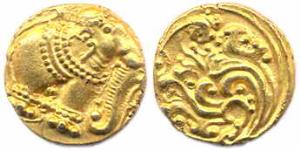 Western Gangas, 11th Century, Gold Elephant Pagoda, a beautiful elephant standing to right