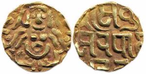 Yadavas of Tribhuvanagari (Bayana), Kumarapala (pre 1196 AD), Gold Dinar, seated Lakshmi t