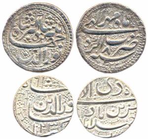 Jehangir (AH 1014-1028, 1605-1627AD), Silver Rupees, Agra Mint, Broad flan, 1022-8AH, (KM#