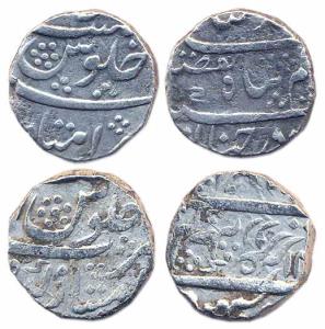 Muhamad Shah (AH 1131-1161, 1719-1748 AD), Alamgir II (AH 1167-1173, 1754-1759 AD), Silver