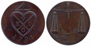 Bronze, milled coinage, 2 Pice or 8 Reas, Proof (KM# 196) English minting, struck at Frenc