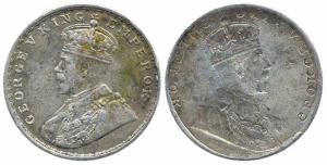 George V, Silver Rupee, Lakhi or brockage of obverse (bust of king), a complete and deep l