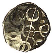 Punch-marked Coins, Gandhara Janapada, 6th century BC, Silver, 1.2 g, 1/8 Shatamana or Sha