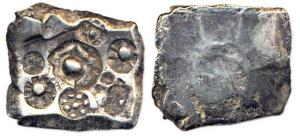 Punch-marked Coins, Shakya Janapada, Silver, Narhan-type Punch-marked, Pentagon symbol in 