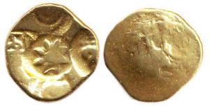 Yadavas of Devagiri, Ramachandra, Gold, Padma Tanka, padma or lotus in the center with Nag