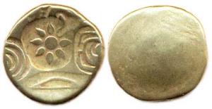 Yadavas of Devagiri, Ramachandra, Gold, Padma Tanka, padma or lotus in the center with Nag