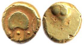 Gold, Hudki Pagoda, Anonymous issue without any Persian initials on obv. About Very Fine.