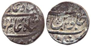Shah Alam I, Silver, Rupee, Peshawar mint, AH 1121/3 (KM 347.16). Uncleaned, Fine, Rare.