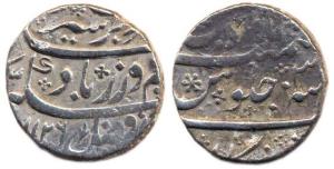 Farrukhsiyar, Silver, Rupee, Bankapur mint, AH 1126/3 (KM 377.16). Uncleaned, About Very F