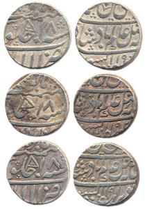 Allahabad, Silver (3), Rupees, in the name of Shah Alam II, AH 1190, 1191, 1192, RY 18, Pa