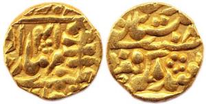 Ram Singh, Gold, Mohur, with the name of Queen Victoria, RY 41, Sawai Jaipur Mint (KM# 125