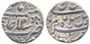 Murshidabad Mint, Silver, Rupee, in the name of Shah Alam II, AH 1187/12. Chandernagar iss