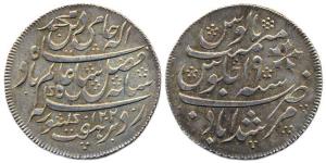 Murshidabad Rupee, Silver, 11.6 g, in the name of Shah Alam II, AH 1202/19, semi-machine s