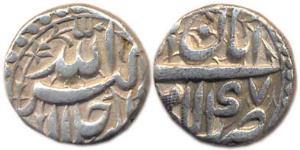 Akbar (1556-1605 AD), ½ Rupee, Lahore mint, Aban, 47 Ilahi (KM 66.3) Good Very Fine, Scarc