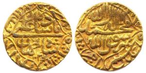 Shah Jahan (1628-58 AD), Gold Mohur, Akbarabad mint, AH 1046/9 (KM 258.1).Good Very Fine, 