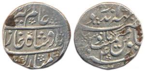 Silver Rupee, in the name of Alamgir II, Mahinderpur (Deeg) mint, AH XX67/4 (KM 27). Good 