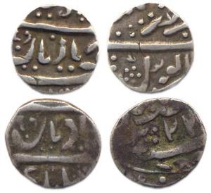 Silver ¼ Rupee (2), in the name of Queen Victoria, frozen RY-22 (KM Y2). About Very Fine, 