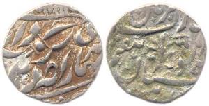 Silver ¼ Rupee (2.81g), in the name of Sardar Singh and Queen Victoria, nagiri initial 'Ma