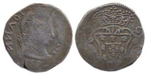 Goa, John, Silver ½ Rupia, Error - retrograde writing. Fine+, Rare.