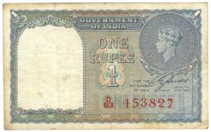 George VI, Rupee 1, signed C. E. Jones, serial number in red, as per Jhunjhunwalla these w
