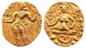 Guptas, Kumaragupta I (AD 414-455), Gold, 9.35 g, Heavy Dinar, Archer type, king standing 