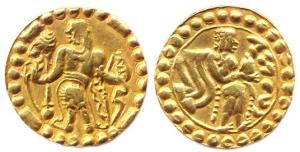 Post Gupta, Samtata of Bengal (AD 550-700), Gold, 5.82 g, Dinar, an Archer standing to lef