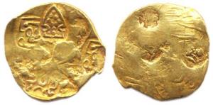 Chalukyas of Kalyana, Jayasimha II Jagadekamalla, Gold, 3.66 g, Pagoda, Punch-marked type,