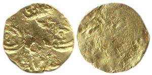 Chalukyas of Kalyana, Jayasimha II Jagadekamalla, Gold, 3.65 g, Pagoda, Punch-marked type,