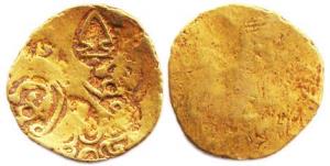 Chalukyas of Kalyana, Jayasimha II Jagadekamalla, Gold, 3.67 g, Pagoda, Punch-marked type,