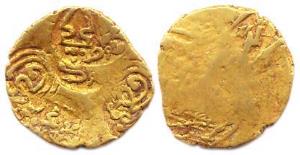 Chalukyas of Kalyana, Jayasimha II Jagadekamalla, Gold, 3.76 g, Pagoda, Punch-marked type,