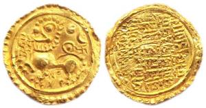 Kadambas of Goa, Shivachitta (AD 1147-1187), Gold, 4.39 g, Pagoda, lion walking to left on