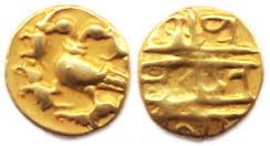 Vijayanagara, Achyuta Deva Raya (AD 1529-1542), Gold, 1.63 g, ½ Pagoda, Ganda-Bhairanda on