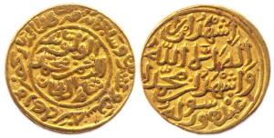 Muhammad III bin Tughluq (AD 1325-1351), Gold, 12.81 g, Dinar, Hazrat Delhi Mint, in his o