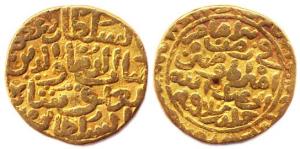 Tughluq Shah II (AD 1388-1389), Gold, 10.88 g, Tanka, with the name of the Caliph Abu Abd 