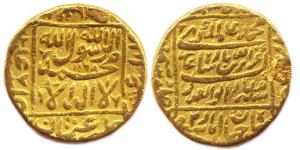 Alamgir II (AD 1754-1759), Gold, 10.78 g, Mohur, Shahjahanabad Mint, AH 1168/2, Kalima typ