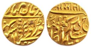 Sardar Singh (AD 1895-1911), Gold, 11.02 g, Mohur, with the name of Edward, sa initial in 