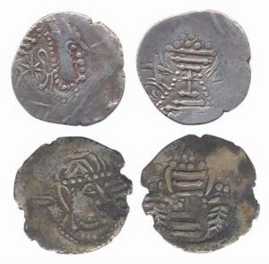Indo-Sassanians, Silver (2), probably issue of Chalukyas of Gujarat. Fine+. (2)