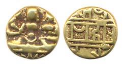 Vijayanagar, Hari Hara II, Gold, ½ Pagoda, Shiva-Parvati type. About Very Fine.