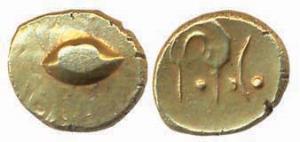 Anonymous, Gold, Hudki Pagoda, with Persian initial ain on obv. Well struck, broad flan, A