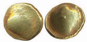 Anonymous, Gold, 3.4 g, Hudki Pagoda, in stead of usual Bijapur motifs, the coin has raise
