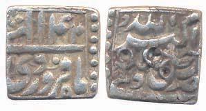 Akbar, Silver, ½ Rupee, Dehli Mint, Ilahi 42, Farwardi Month. Small test marks on obv othe